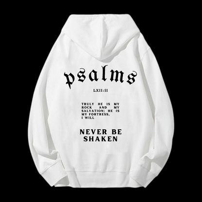 I Will Never Be Shaken Drawstring Hoodie