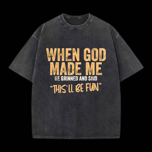 This'll Be Fun Unisex Washed Christian T-shirt