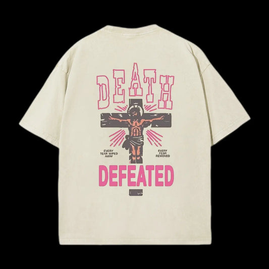 Death Defeated Christian Washed T-Shirt