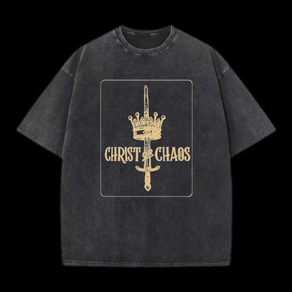 Christ Or Chaos Christian Washed T-Shirt