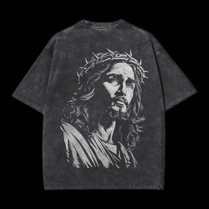 Jesus Double Sided Unisex Washed Christian T-shirt