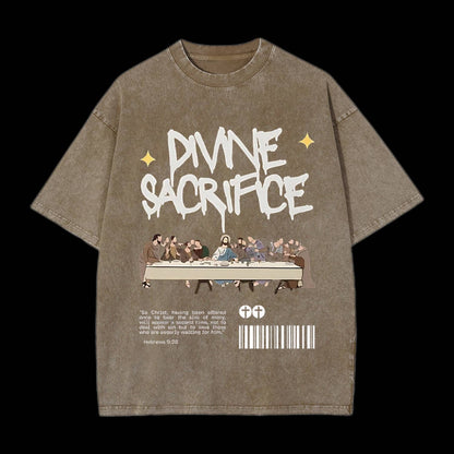 Divine Sacrifice Christian Washed T-Shirt