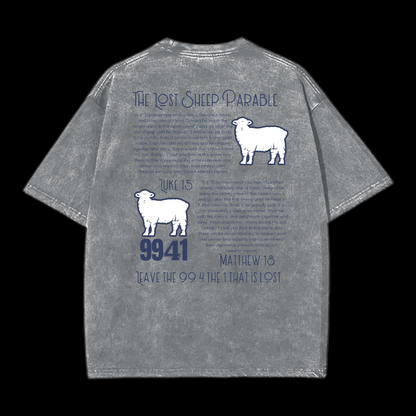 The Lost Sheep Parable Washed T-Shirt
