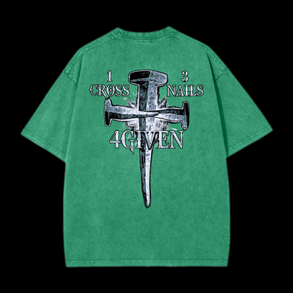 1Cross 3Nails 4Given Washed T-Shirt