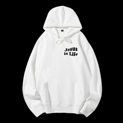 Jesus Is Life Cotton Drawstring Hoodie