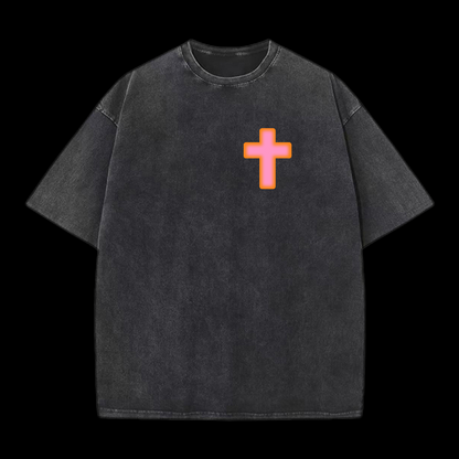 Because Of Jesus I Am Made Whale Washed T-Shirt
