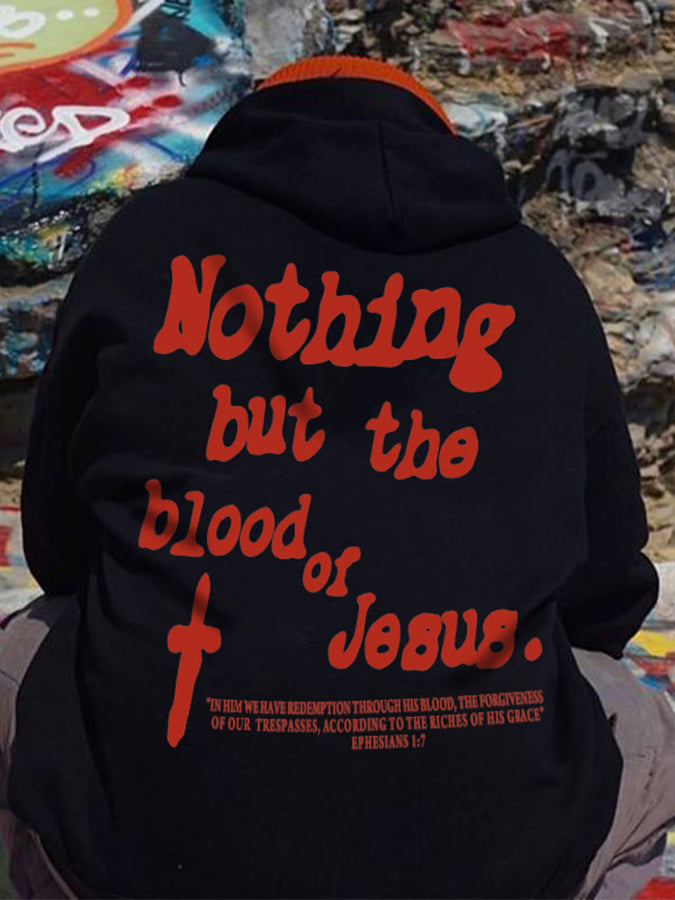 Nothing But Blood Of Jesus Drawstring Hoodie
