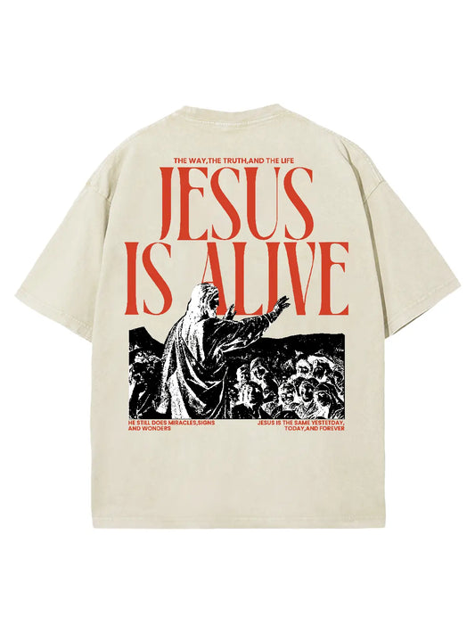Jesus Is Alive Unisex Washed T-Shirt