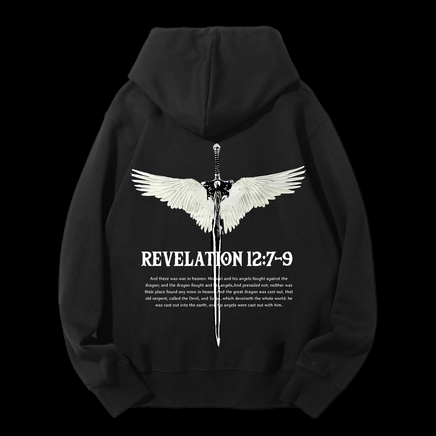 Revelation 12:7-9 Drawstring Hoodie