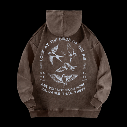 Look At The Birds Of The Air Washed Hoodie