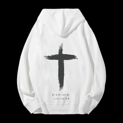 I Live For Him Drawstring Hoodie