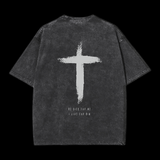 I Live For Him Washed T-Shirt