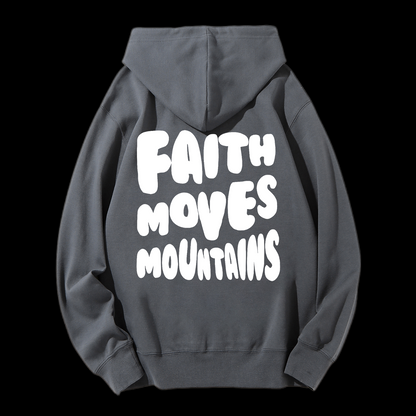 Faith Moves Mountains Drawstring Hoodie