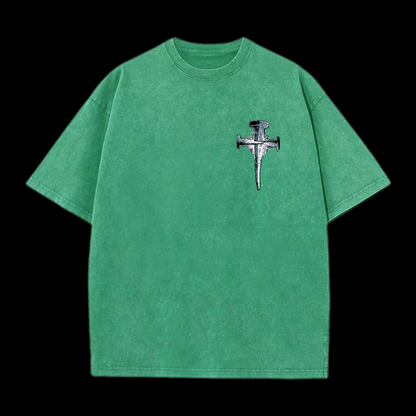 1Cross 3Nails 4Given Washed T-Shirt