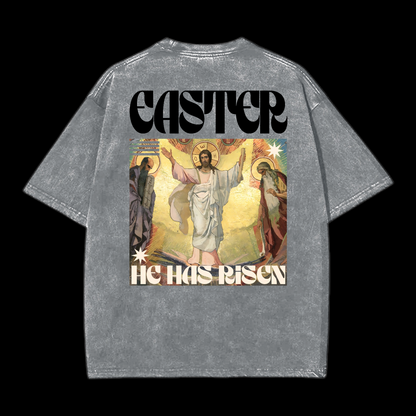 He Has Risen Washed T-Shirt