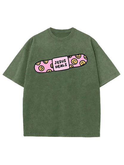 Jesus Heals Unisex Washed T-Shirt