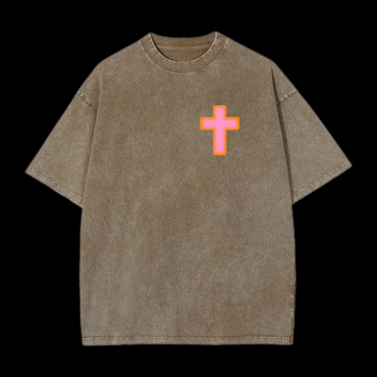 Because Of Jesus I Am Made Whale Washed T-Shirt