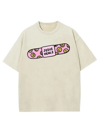 Jesus Heals Unisex Washed T-Shirt