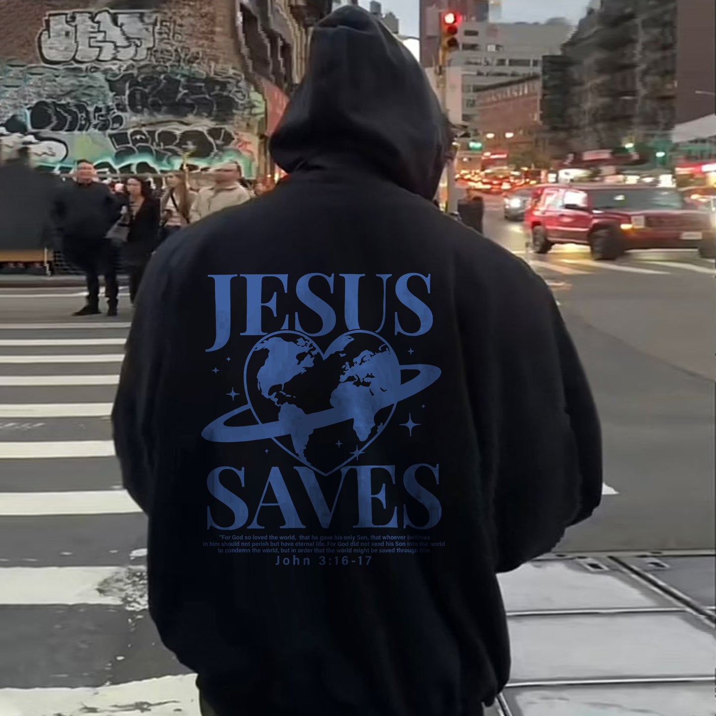 Jesus Saves Drawstring Hoodie