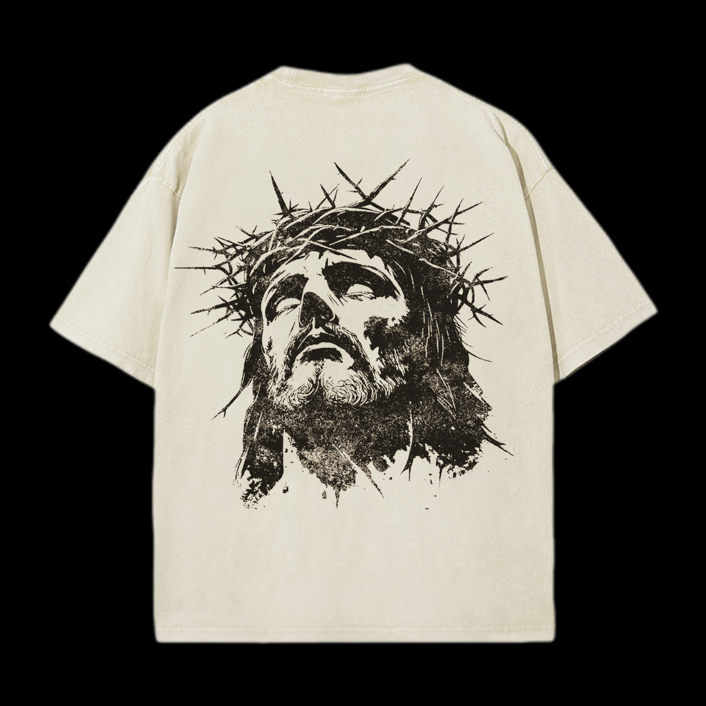 PORTRAIT OF JESUS ACID WASHED T-SHIRT
