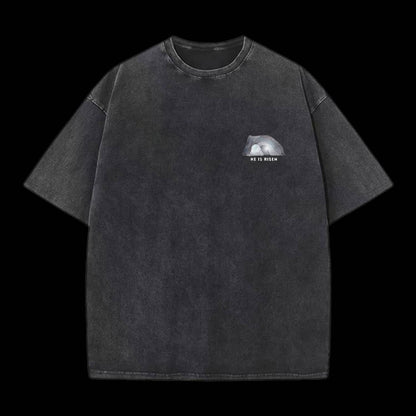 He Is Risen Christian Washed T-Shirt