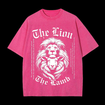 THE LION THE LAMB CHRISTIAN WASHED T-SHIRT