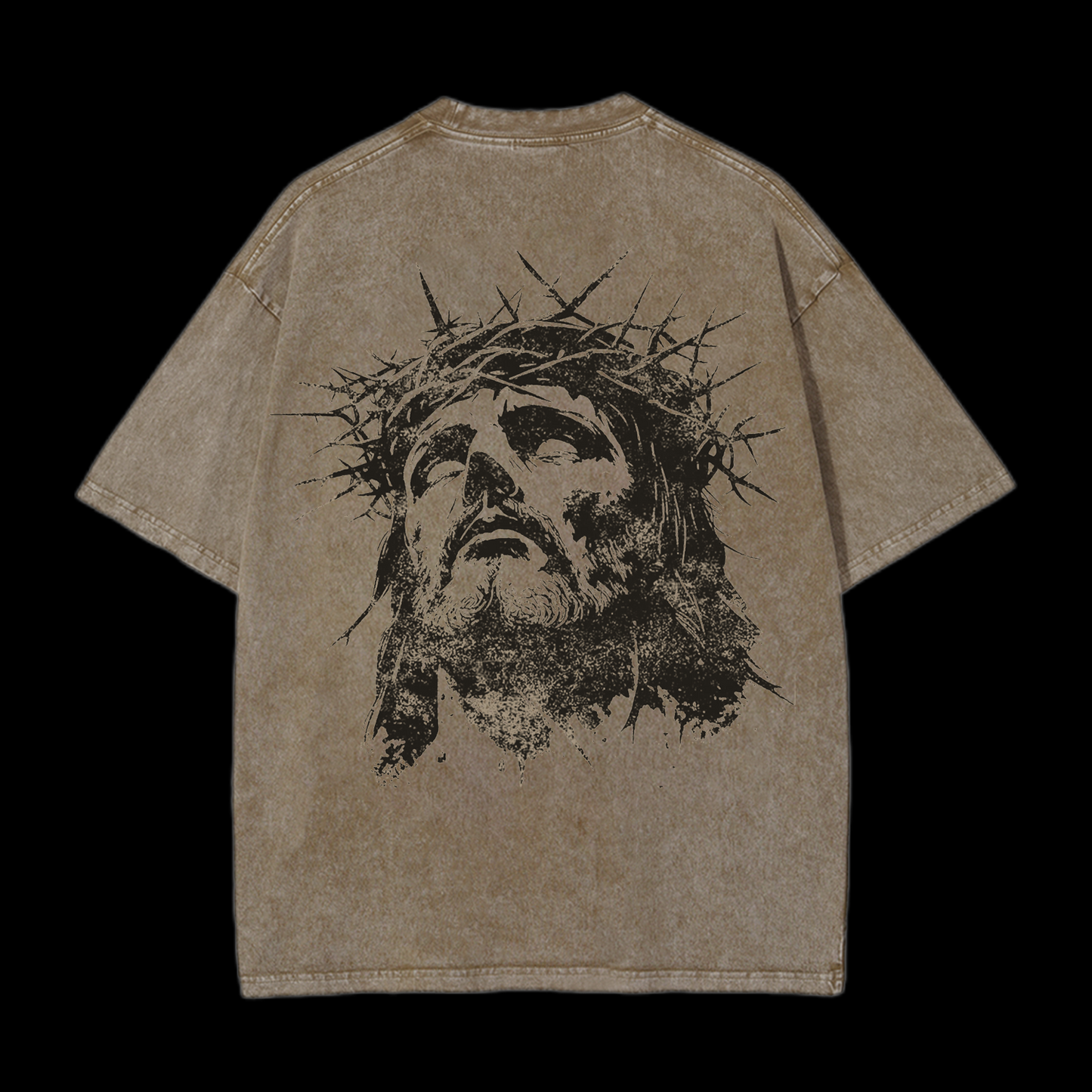 PORTRAIT OF JESUS ACID WASHED T-SHIRT