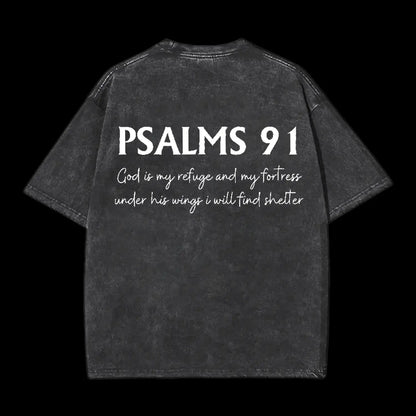 Psalms 91 Washed T-Shirt