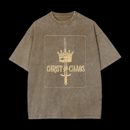 Christ Or Chaos Christian Washed T-Shirt