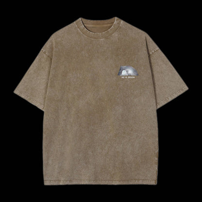 He Is Risen Christian Washed T-Shirt