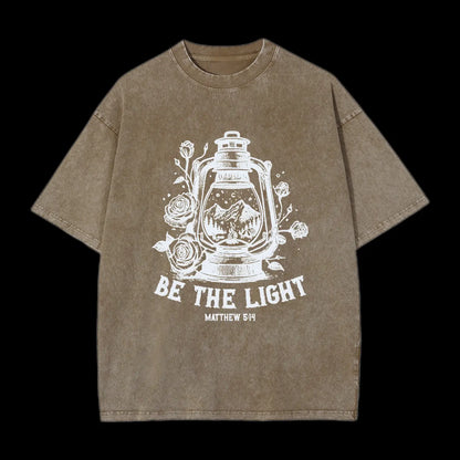 Be The Light Christian Washed T-Shirt