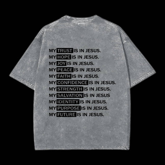 In Jesus Double Sided Unisex Washed Christian T-shirt