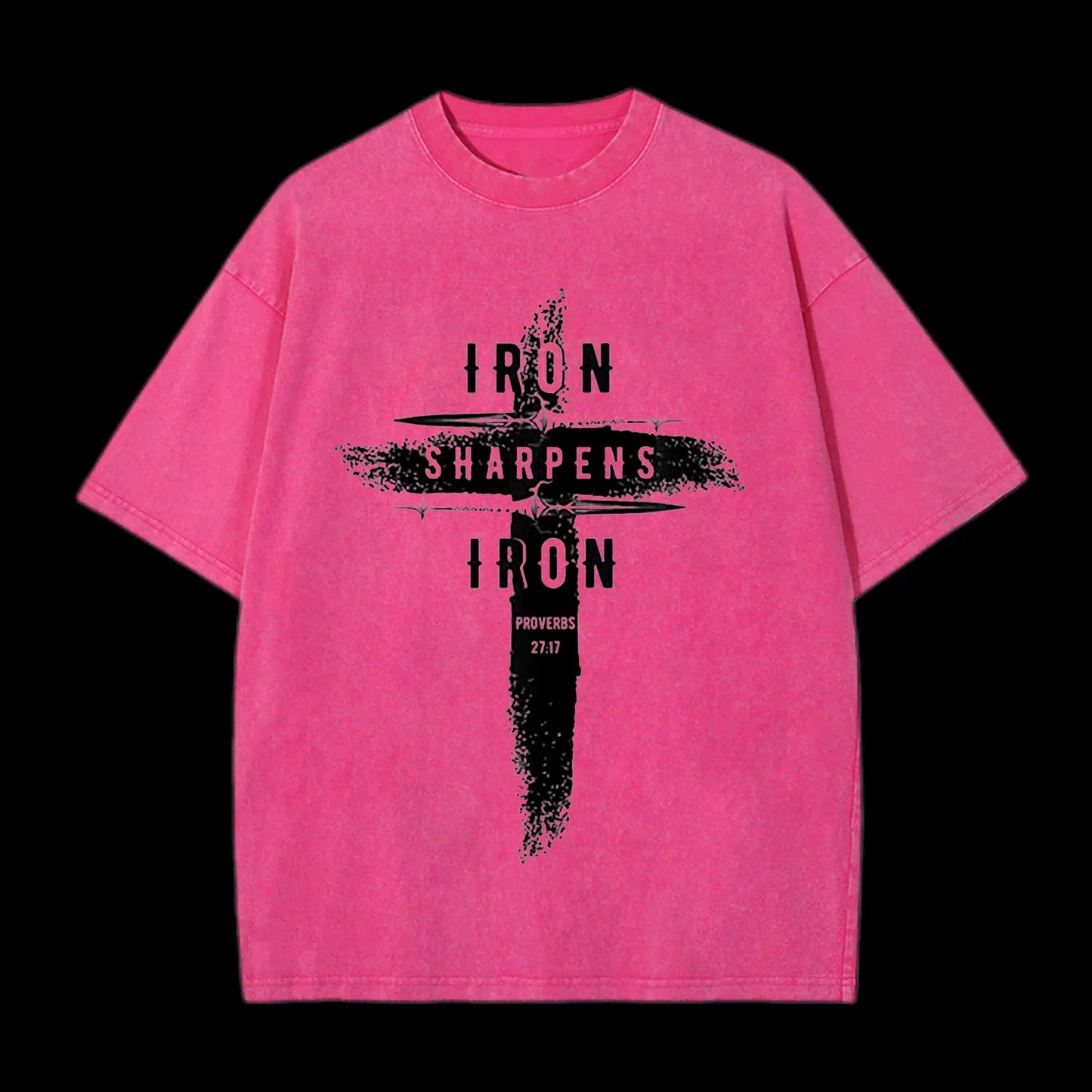 Iron Sharpens Iron Proverbs27：17 Washed T-Shirt