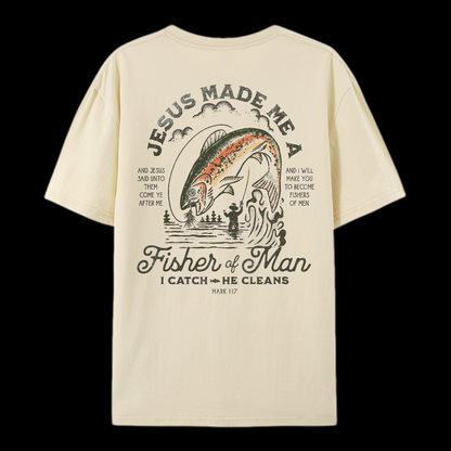 Jesus Made Me A Fisher Of Man Cotton T-Shirt