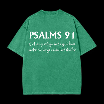 Psalms 91 Washed T-Shirt
