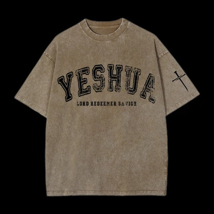 Yeshua Lord Redeemer savior Washed T-Shirt