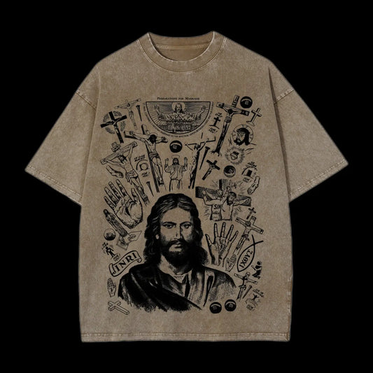 HE IS ALIVE CHRISTIAN WASHED T SHIRT