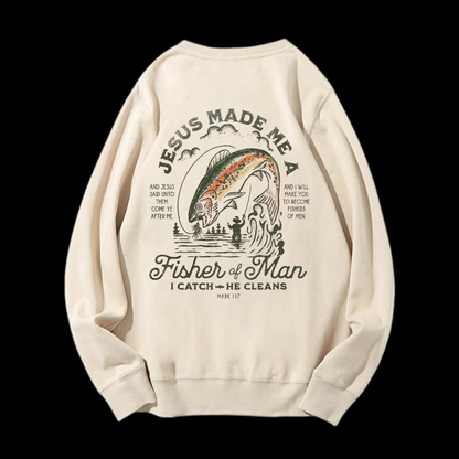 Jesus Made Me A Fisher Of Man Crewneck Sweatshirt