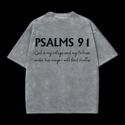 Psalms 91 Washed T-Shirt