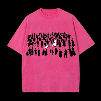 BY HIS WOUNDS CHIRSTIAN WASHED T-SHIRT