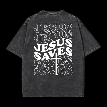 Jesus Saves Washed T-Shirt