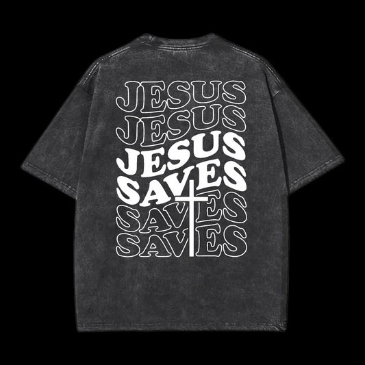 Jesus Saves Washed T-Shirt