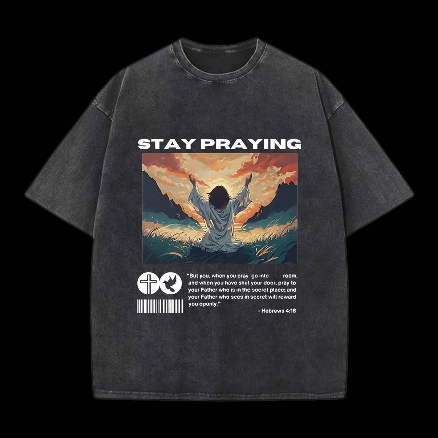 Stay Praying Christian Washed T-Shirt