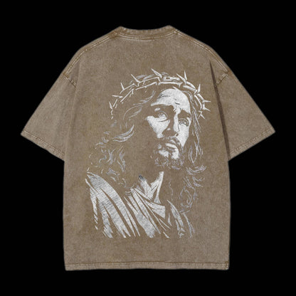 Jesus Double Sided Unisex Washed Christian T-shirt