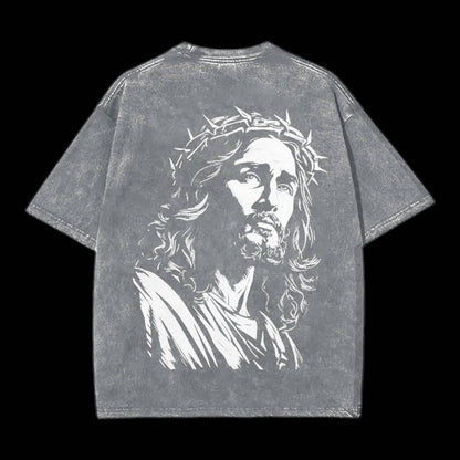 Jesus Double Sided Unisex Washed Christian T-shirt