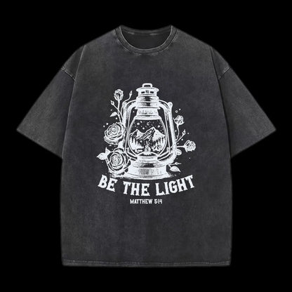Be The Light Christian Washed T-Shirt