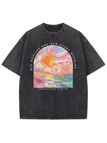 His Mercies Are New Every Morning Unisex Washed T-Shirt