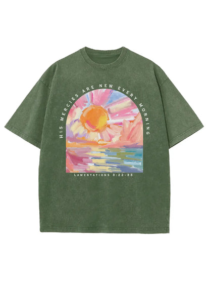 His Mercies Are New Every Morning Unisex Washed T-Shirt