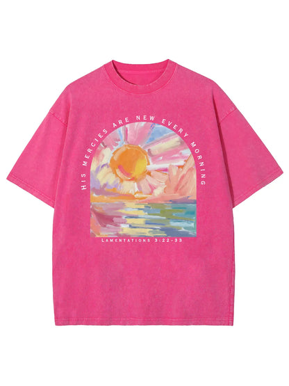 His Mercies Are New Every Morning Unisex Washed T-Shirt