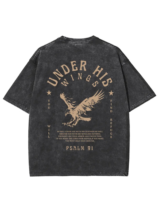 Under His Wings Unisex Washed T-Shirt